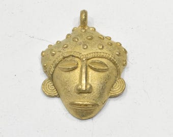 Pendant African Brass Baule Mask Pendant