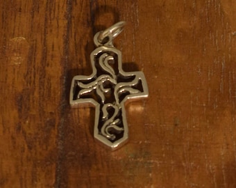 Cross Sterling Silver Pendant Charm Necklace Religious Jewelry Sterling Silver Cross