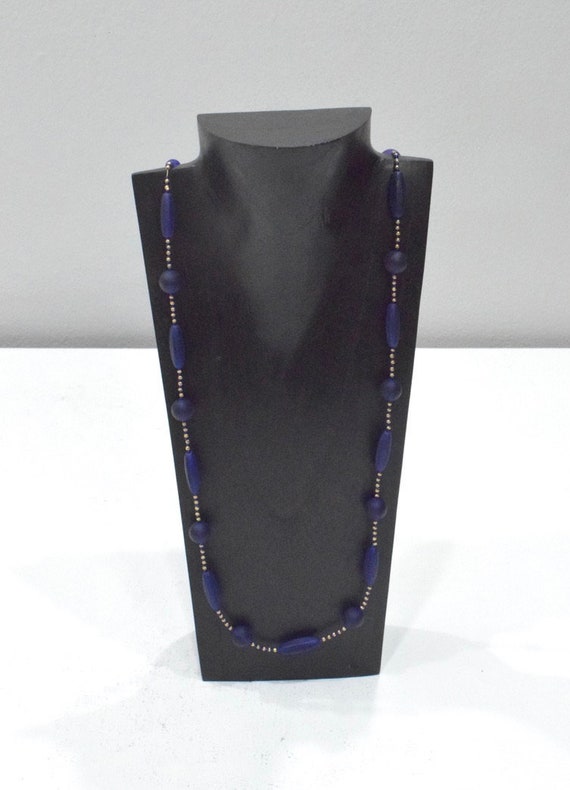 Blue Matte Czech Glass Necklace - image 1