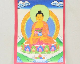 Tibetan Thangka Silk Hand Painted Buddhist Deity