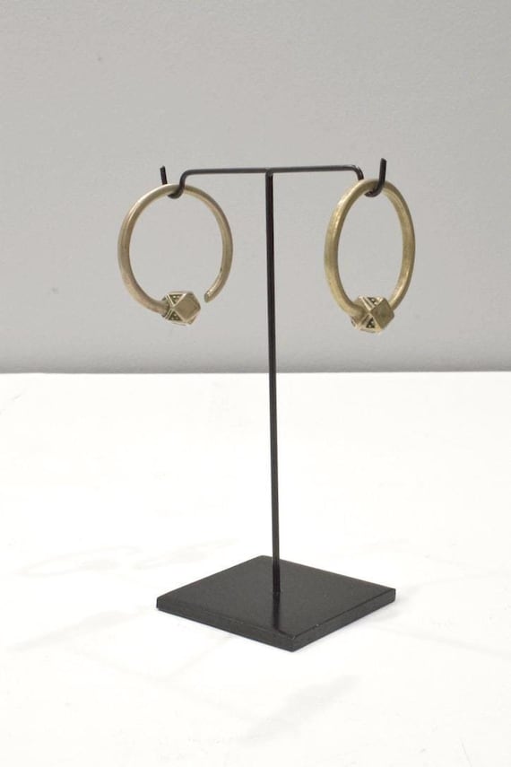 African Tuareg Tsebit Silver Gauge Earrings Mali