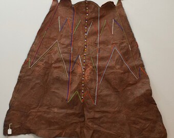 African Goatskin Masai Beaded Womens Skirt