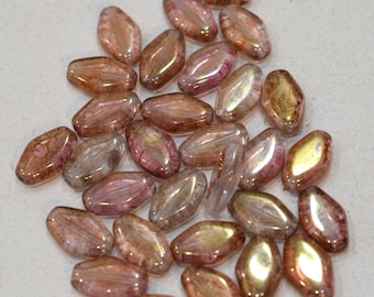 Beads Czechoslovakian Iridescent Glass Vintage Beads 12mm