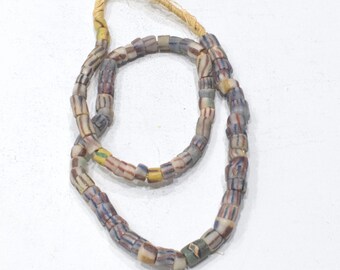 African Sand Cast Glass Bead Strand Ghana