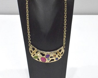 Gold Tone Bib Necklace