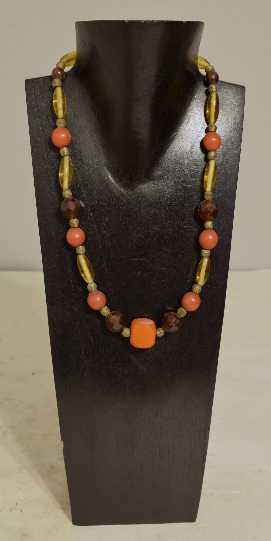 Necklace African Amber Buri Nut Glass Necklace - Etsy