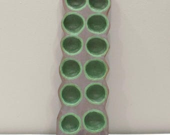 African Mancala Carved Wood Colorful Game board