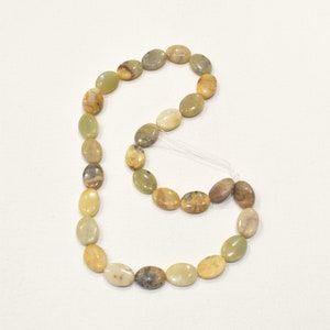 Bead Chinese Soo Chow Flower Jade Oval Strand