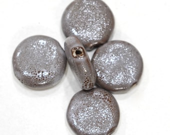 Beads Gray Porcelain Round Beads 20mm