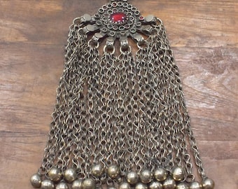 Middle Eastern Silver Kuchi Glass Pendant