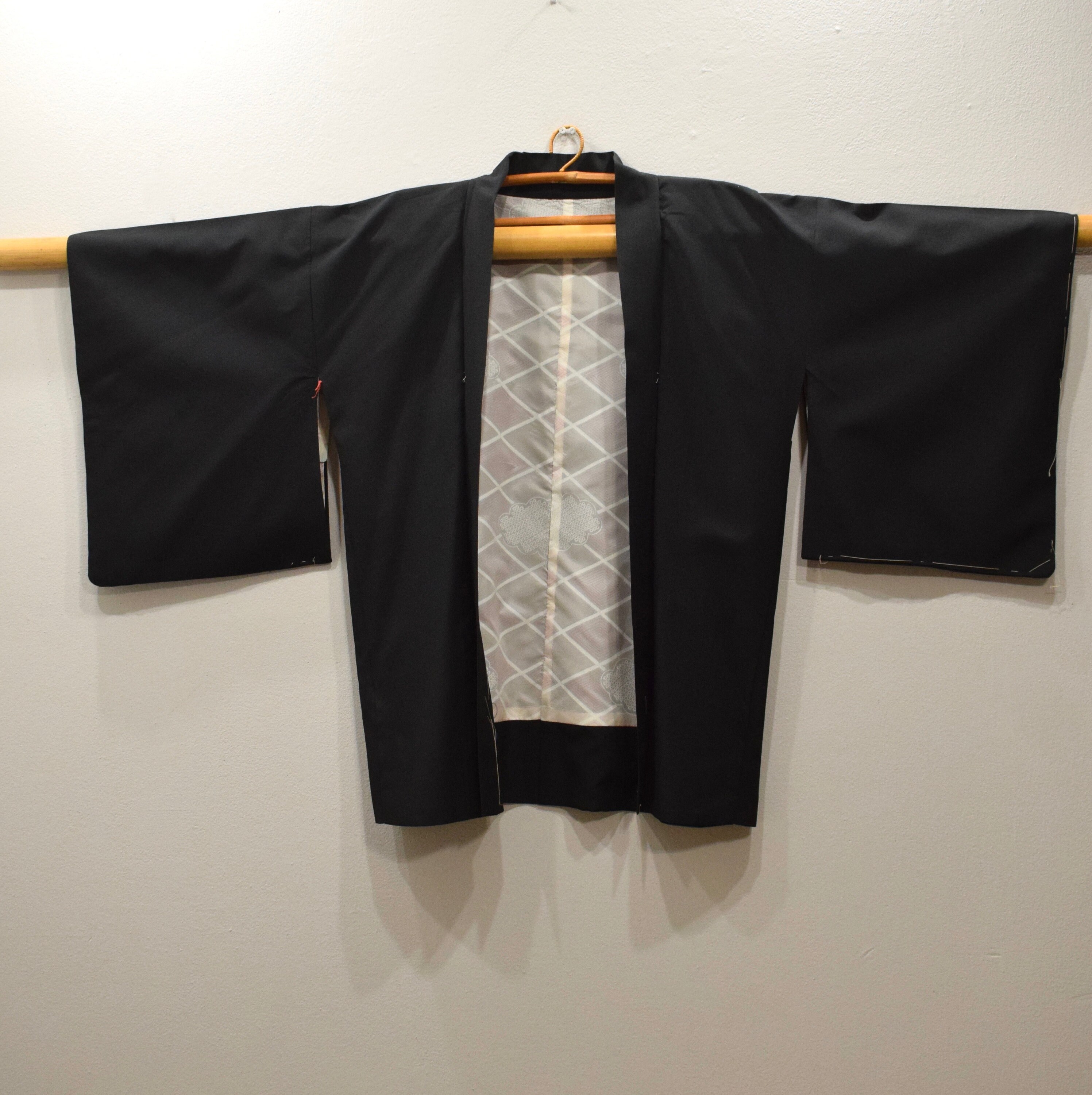 Kimono Japanese Black Orange Flower Kimono