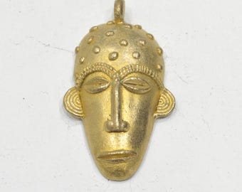Pendant African Brass Baule Mask Pendant