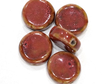 Beads Red Porcelain Round Beads 20mm