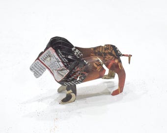 African Folk Art Toy Lion Recycled Tin Can Lion Tanzania