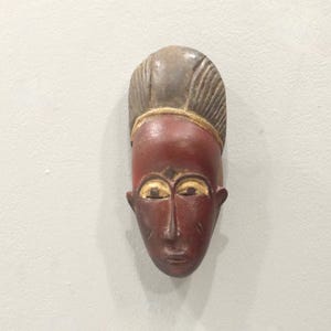 African Mask Wood Crest Baule Mask