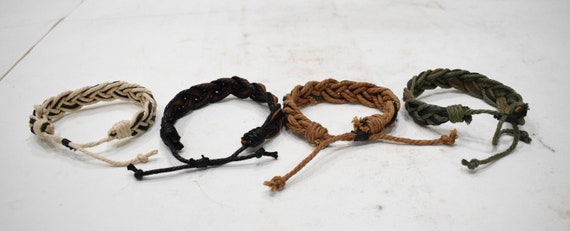 Bracelet Assorted Woven Fiber Leather Tie Adjusta… - image 2