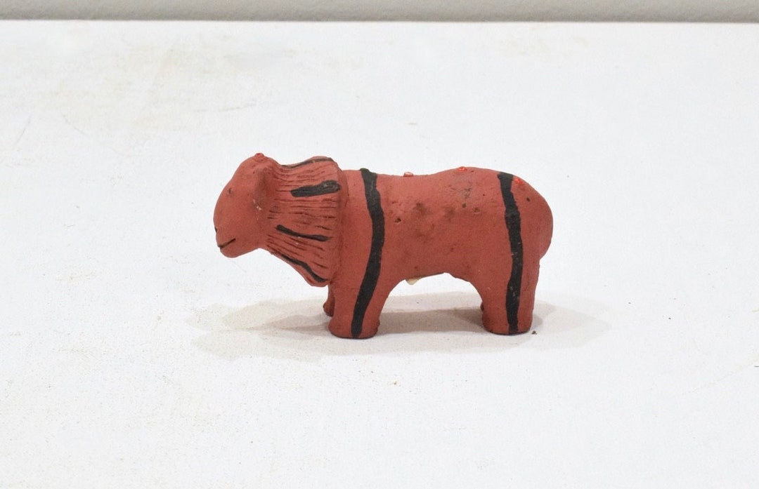 African Red Clay Lion Statue Samburu Kenya Etsy