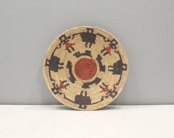 African Basket Botswana Natural Colors South Africa Woven Palm Food Basket