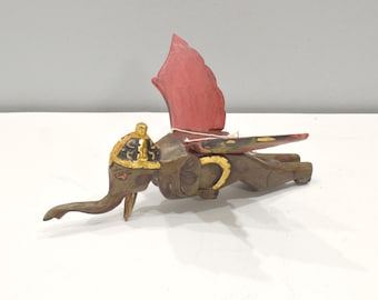 Indonesian Flying Elephant mobile demon chaser Bali carved wood folk Art