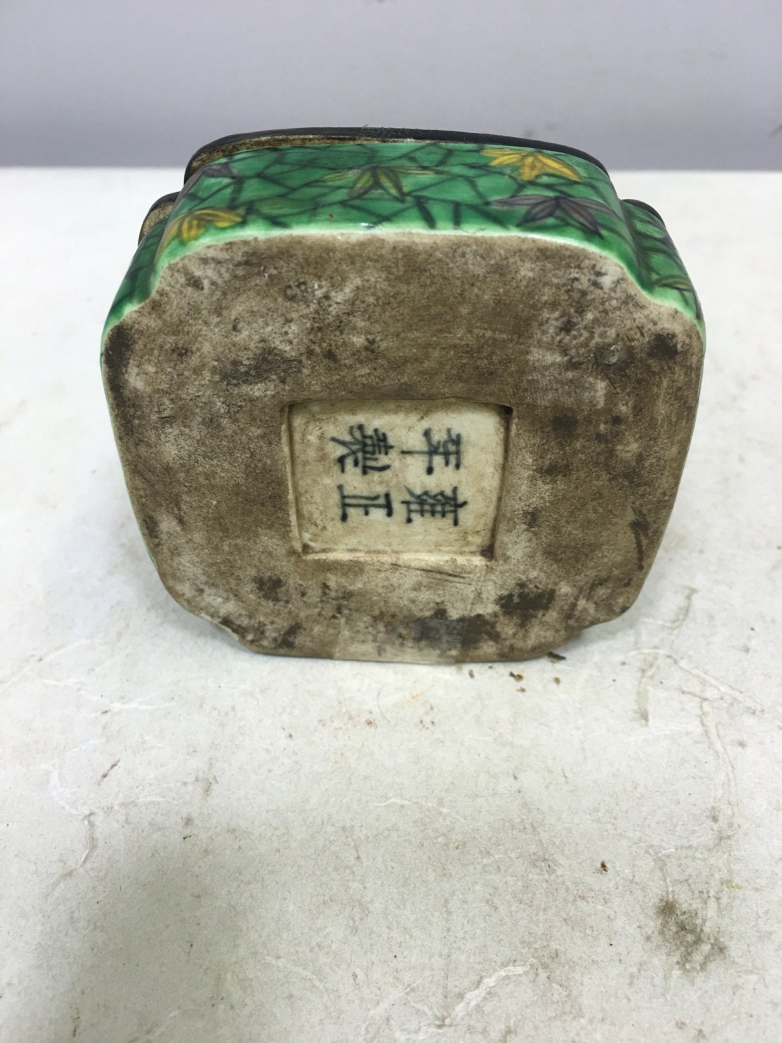 Asian Chinese Box Porcelain Box Hand Painted Handmade Handcrafted