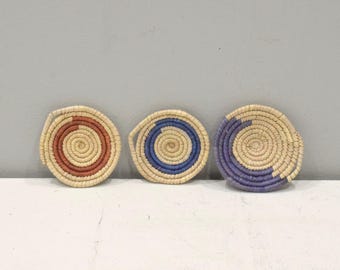 African Basket Botswana Natural Food Basket Set of 3