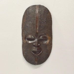 African Mask Ebony Carved Malawi Mask