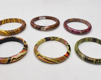 Bracelets Painted Wood Assorted Bangle Bracelets