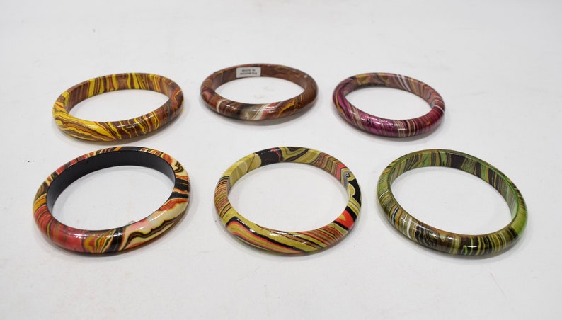 Bracelets Painted Wood Assorted Bangle Bracelets