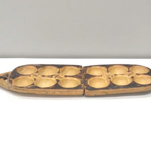 African Mancala Rectangular Folding Carved Game board Bushman Tribe