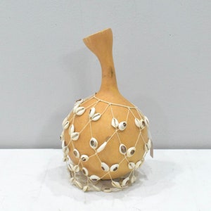 Sonajero de concha de cauri de Burkina Faso, calabaza africana, percusión