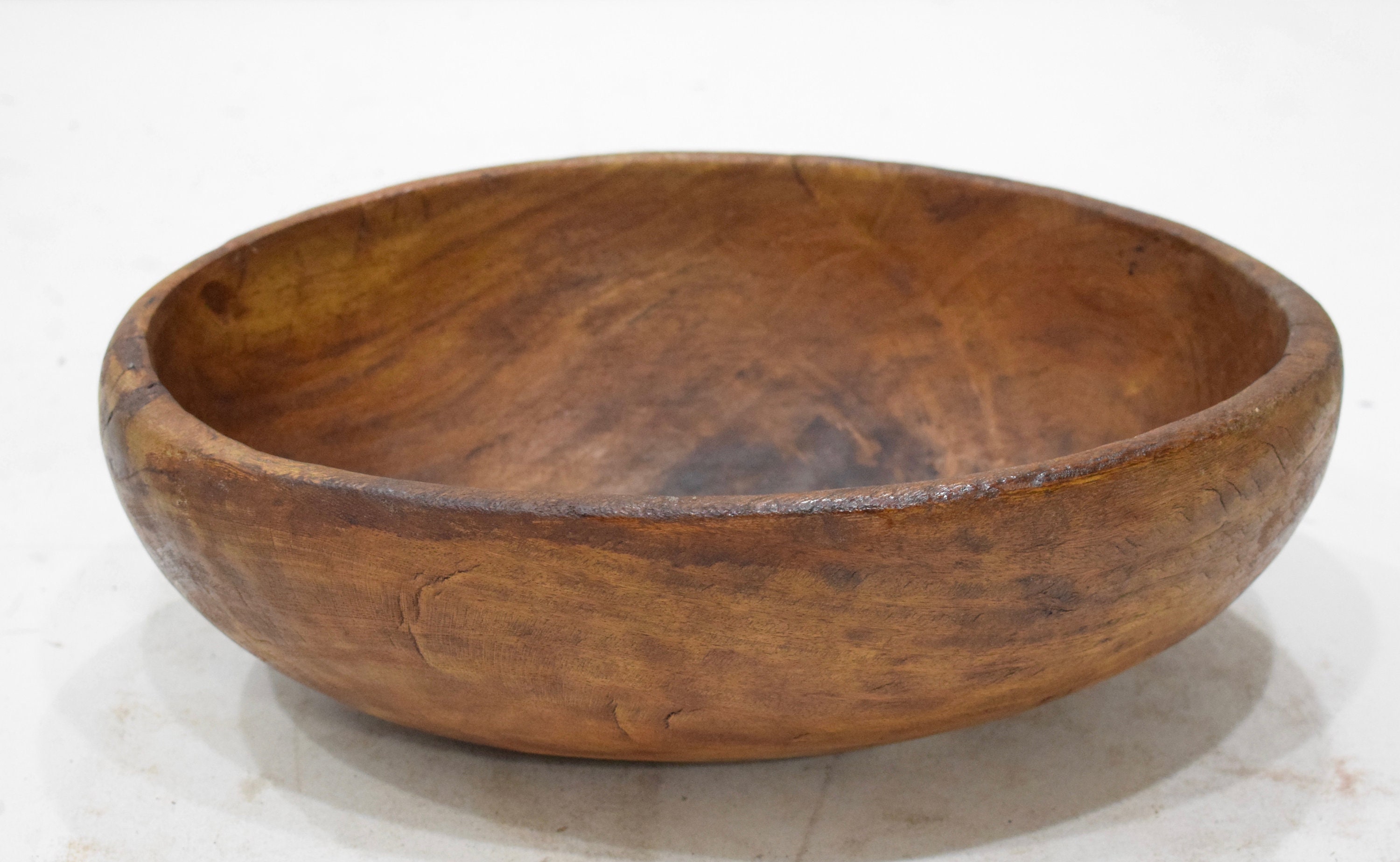 African Bowl Pokot Food Wood Oval Bowl Kenya 4 1/4