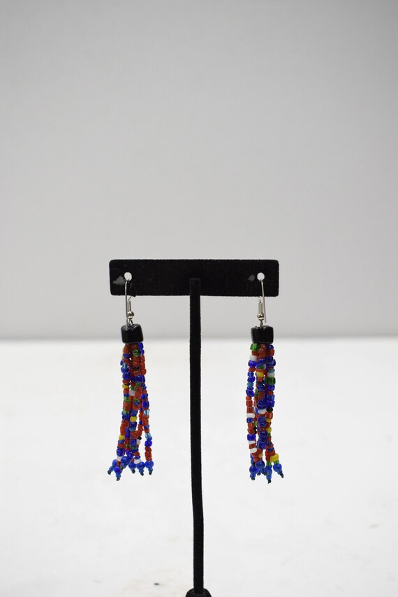 Earrings Multi Colored Beaded Dangle Earrings - image 2