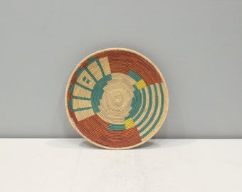 African Basket Botswana Natural Colors South Africa Woven Palm Food Basket