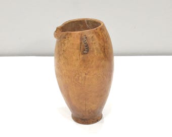 African Wood Pokot Old Milk Water Pitcher Kenya