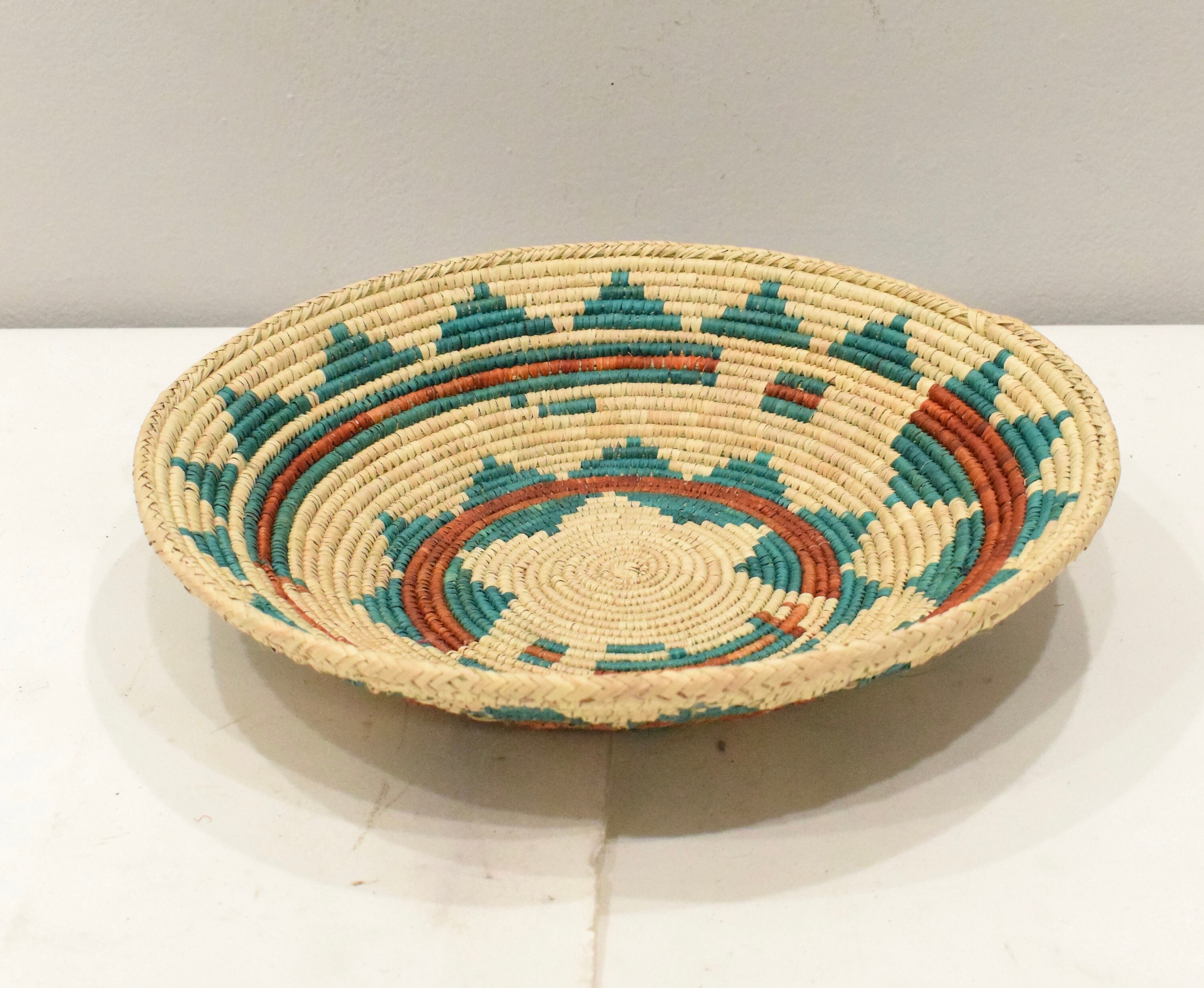 African Basket Botswana Natural Colors South Africa Woven Palm Food Basket