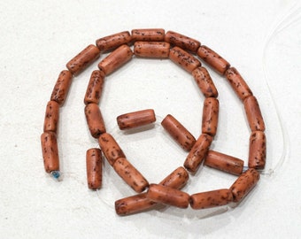 Beads Philippines Brown Betel Nut Tubes 16mm