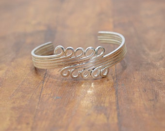 Bracelet Plated Silver Swirl Cuff Bracelet