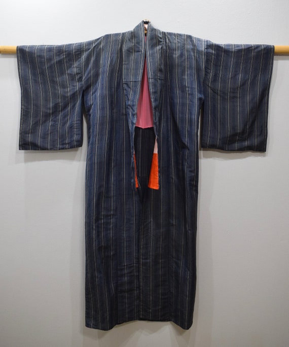 Kimono Japanese Blue White Long Kimono