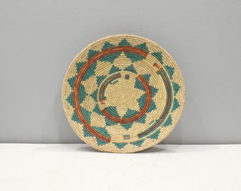 African Basket Botswana Natural Colors South Africa Woven Palm Food Basket