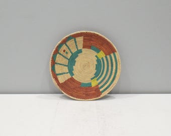 African Basket Botswana Natural Colors South Africa Woven Palm Food Basket