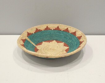 African Basket Botswana Natural Colors South Africa Woven Palm Food Basket