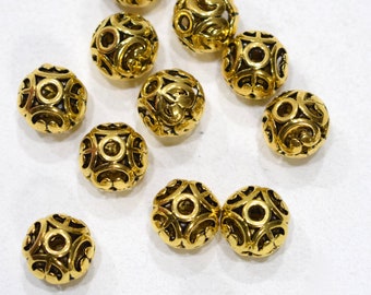 Beads Chinese Brass Cutout Beads 12-13mm