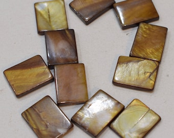 Beads Capiz Gold Shell Rectangular Beads Necklaces Shell Beads 20mm