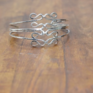 Armband versilbert Swirl Stacked Cuff Armband