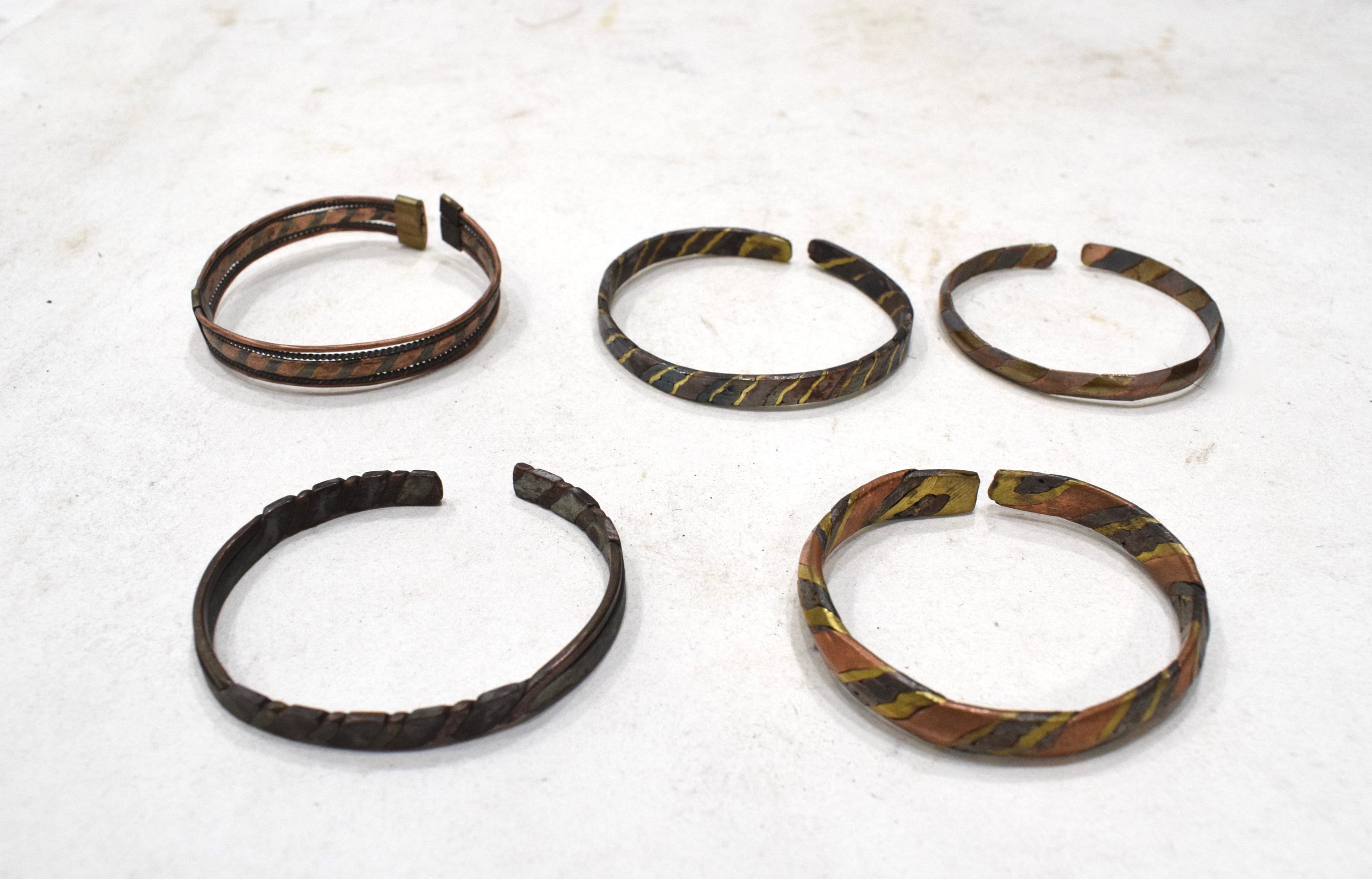 19th Century African Metal Bacu/ Currency bracelet H. 2 X W. 3.5