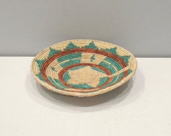 African Basket Botswana Natural Colors South Africa Woven Palm Food Basket