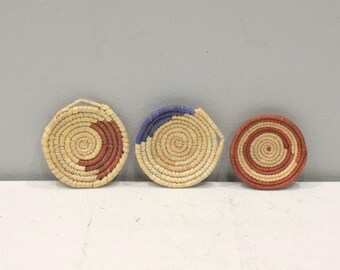 African Basket Botswana Natural Food Basket Set of 3