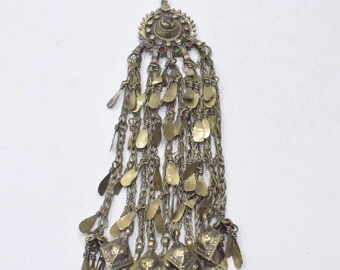 Middle Eastern Silver Kuchi Glass Pendant
