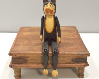 Indonesian Wooden Cat Puppet