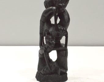 African Statue Tree of Life Ebony Wood Makonde Tribe Tanzania